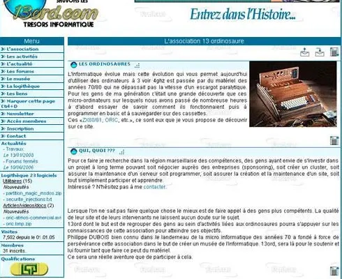 Site 13 ordinosaures page d'accueil