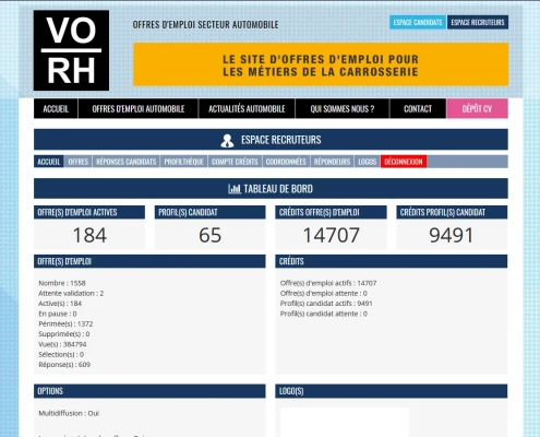 VO-RH page compte recruteur